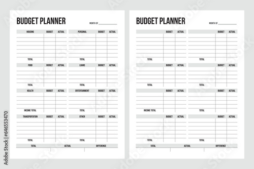 Monthly Budget Planner Printable, Budget tracker
