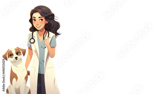 Illustration Caucasian Woman Veterinarian Backdrop Extremely Gorgeous Generative AI