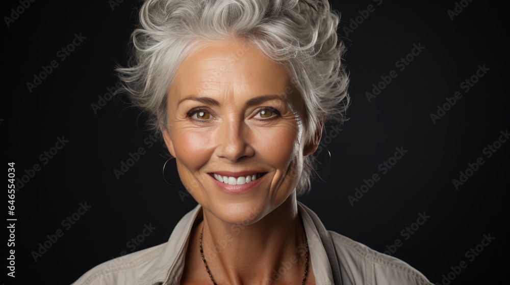 pretty middle aged 50s woman isolated on background pretty middle aged 50s woman isolated on background