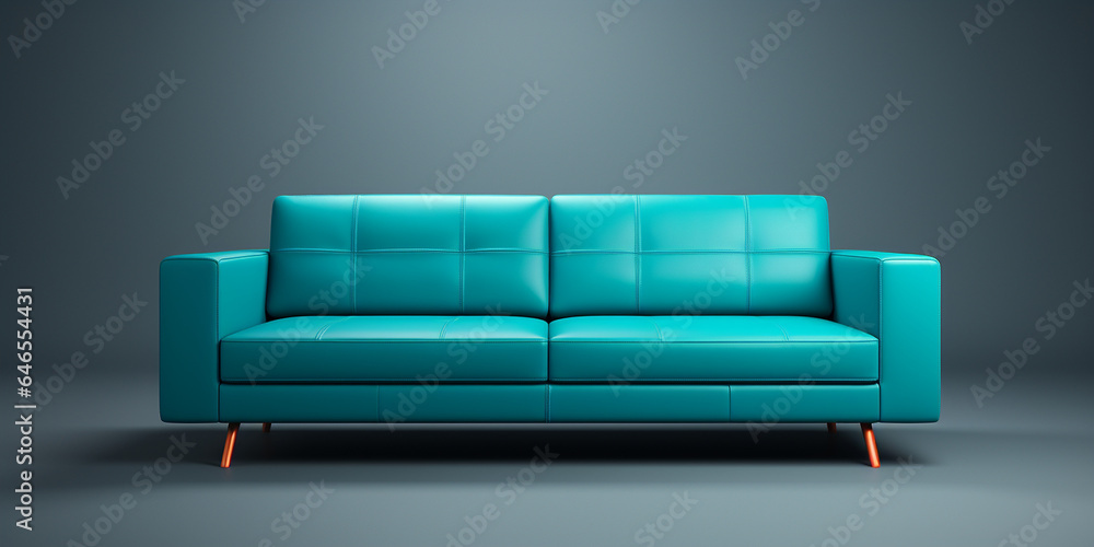 Exclusive Wohnzimmergarnitur Couch aus Leder im edlen modernsten Design in Top aktuellen Farben in Querfomat als Banner, ai, generativ Exclusive Wohnzimmergarnitur Couch aus Leder im edlen modernsten Design in Top aktuellen Farben in Querfomat als Banner, ai, generativ