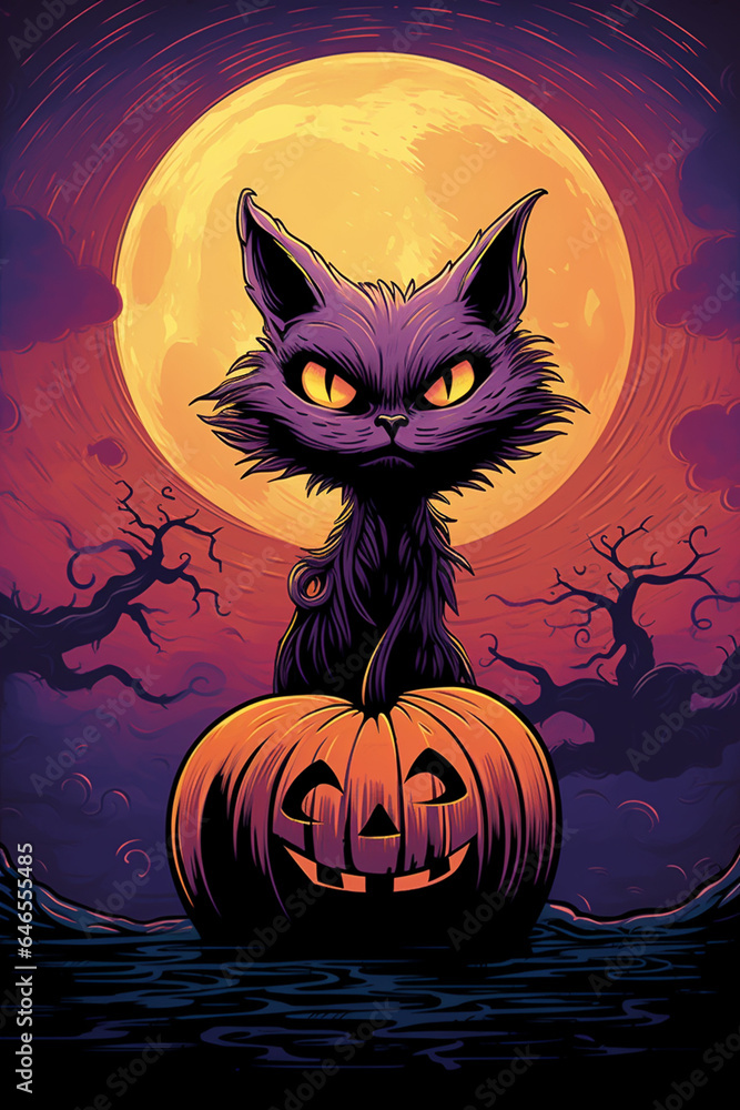 Halloween black cat drawing Halloween black cat drawing