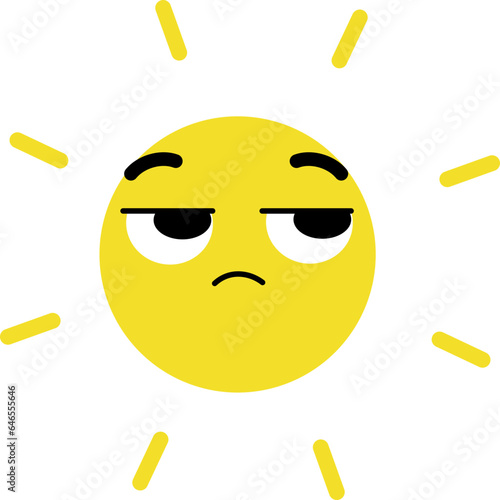 Sun Face Looking Right Mistrust