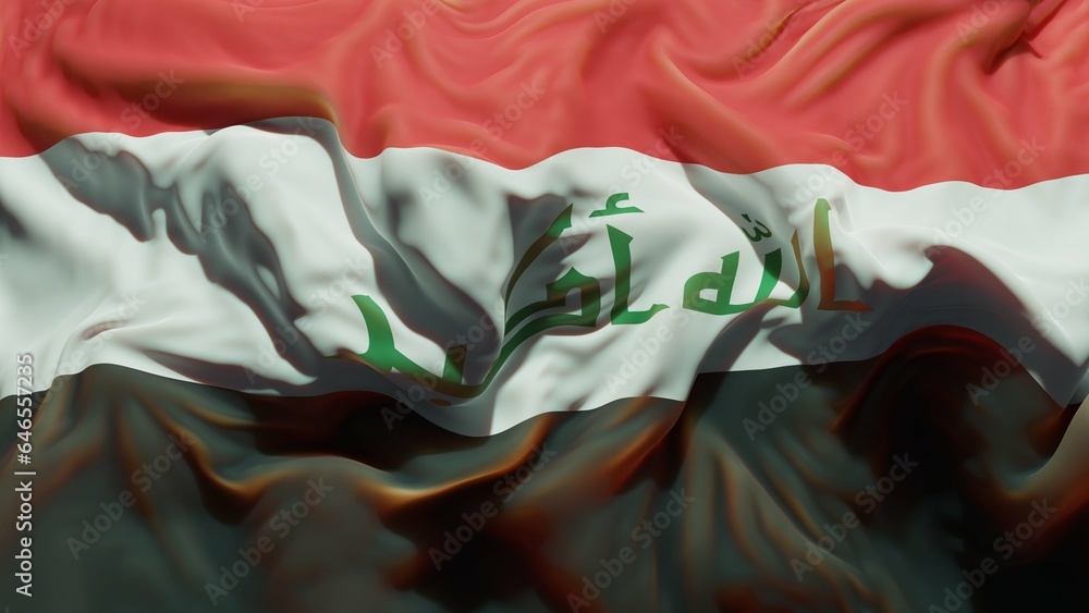Abstract Iraq Flag 3D Render (3D Artwork)