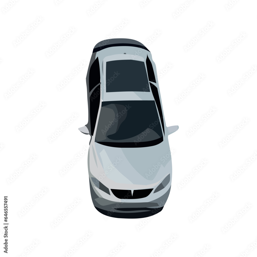 Luxury sedan ing through traffic, shiny headlight Luxury sedan ing through traffic, shiny headlight