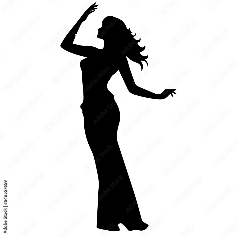 black silhouettes of fashion model girl black silhouettes of fashion model girl