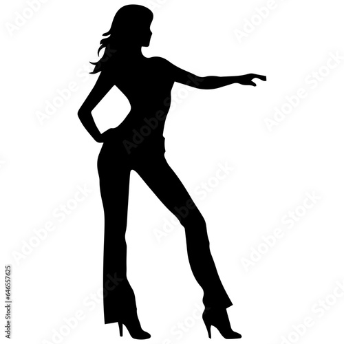 black silhouettes of fashion model girl