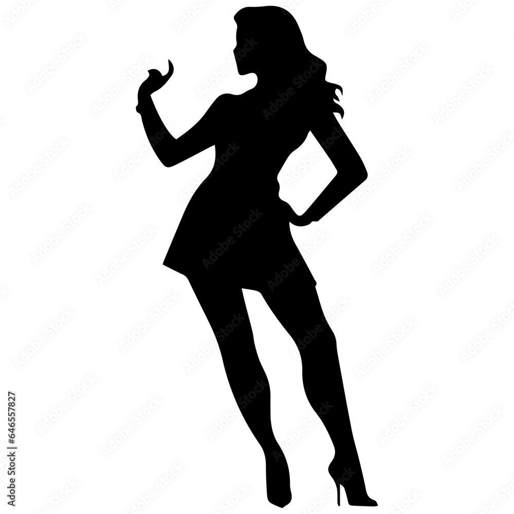 black silhouettes of fashion model girl black silhouettes of fashion model girl