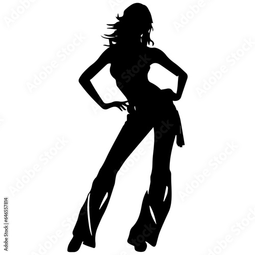 black silhouettes of fashion model girl