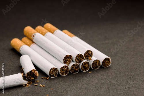 close view of of several cigarettes 