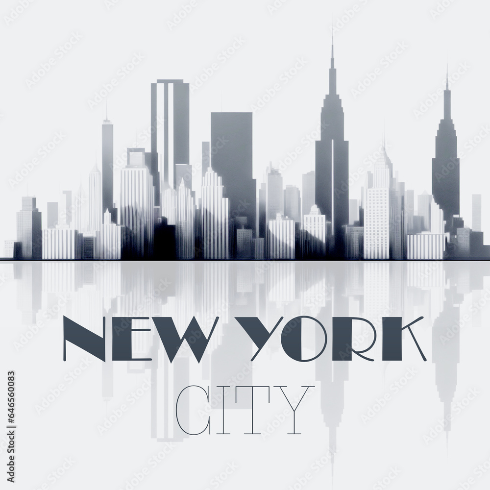 The vector New York City skyline in minimalist style offers an elegant example of modern design.