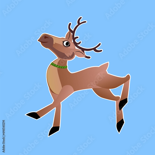 Christmas  deer in forest  village  deer  icon  vector graphic