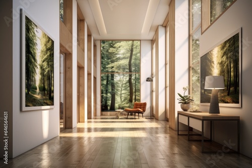 hallway in modern residence Generative Ai