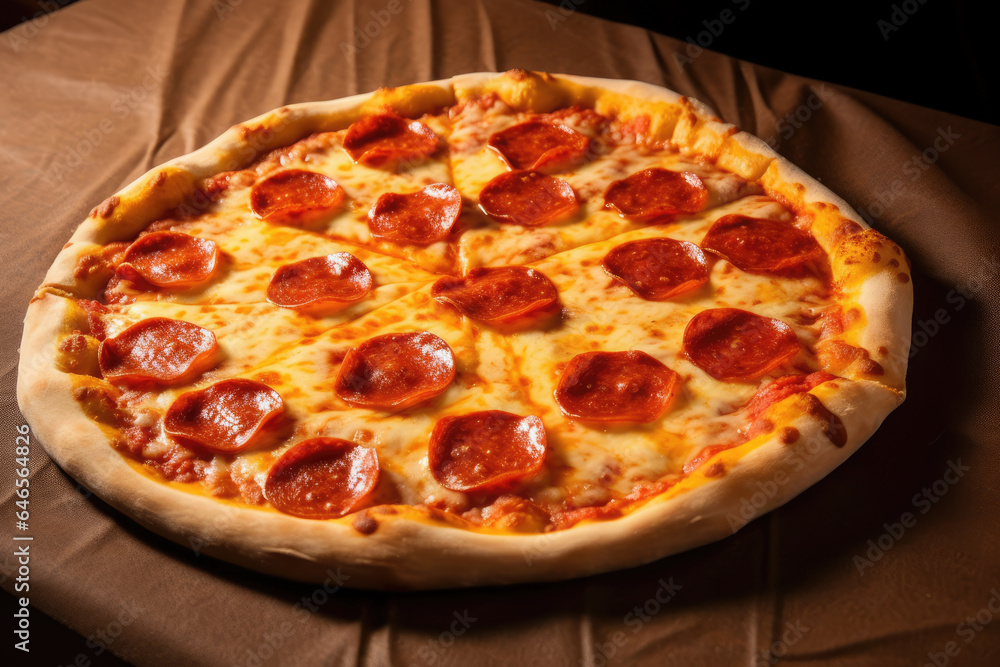 A pizza with pepperoni on it A pizza with pepperoni on it