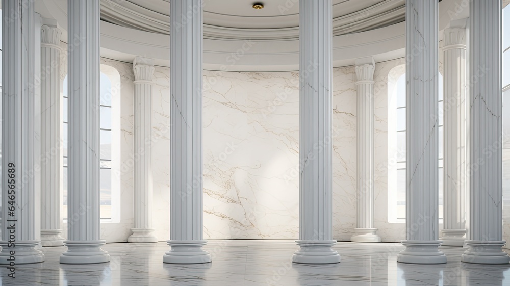 a row of towering marble columns, their smooth surfaces and intricate details. The composition evokes the grandeur of classical architecture. a row of towering marble columns, their smooth surfaces and intricate details. The composition evokes the grandeur of classical architecture.
