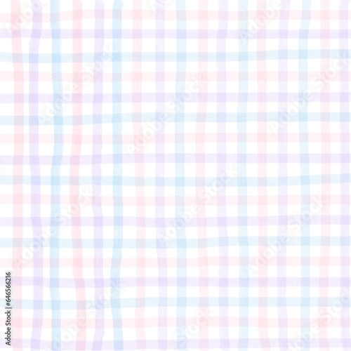 Wallpaper Mural Pink Purple Blue Gingham Check Hand Drawn Background Torontodigital.ca