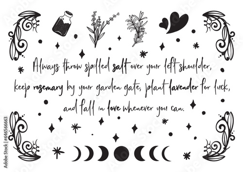 Practical Magic Svg, Salt Rosemary Lavender Love Svg, Sally Quote Svg, Practical Magic Cricut, Cut files for Cricut, Silhouette



Always throw spilt salt over your left shoulder, keep rosemary by you
