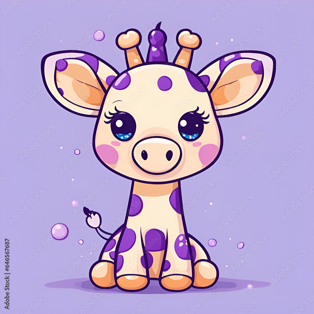 Small cute cartoon smiling giraffe Small cute cartoon smiling giraffe