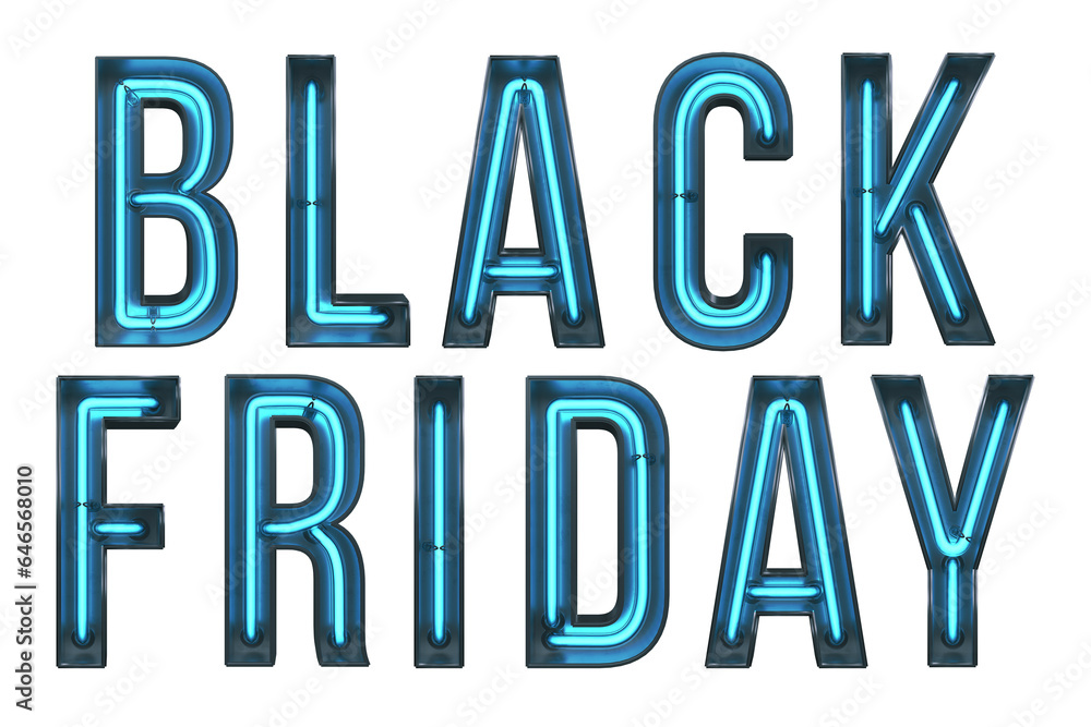 A 3D Black Friday Neon Alphabet Letter Illustration Isolated on a white background A 3D Black Friday Neon Alphabet Letter Illustration Isolated on a white background