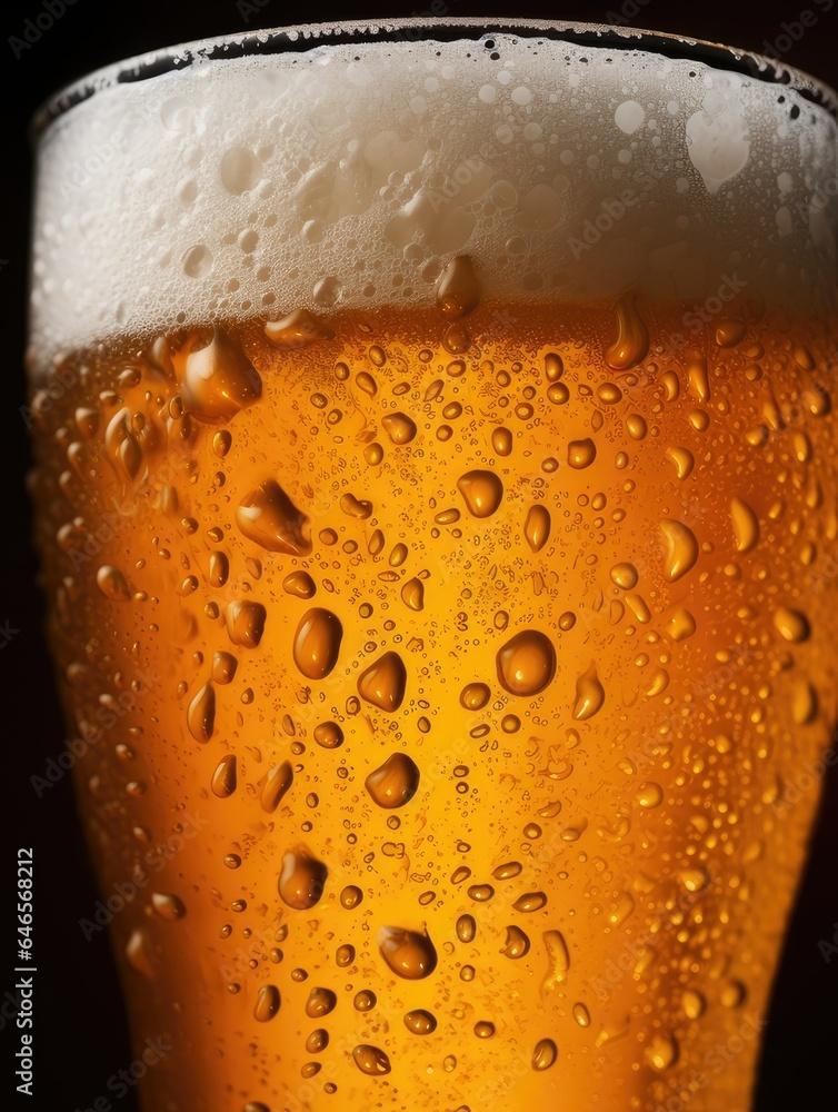 fresh crisp beer in a glass. Generative AI fresh crisp beer in a glass. Generative AI