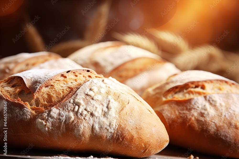 fresh hot traditional bread close up frame background wallpaper