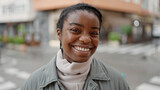 African american woman smiling confident standing at street