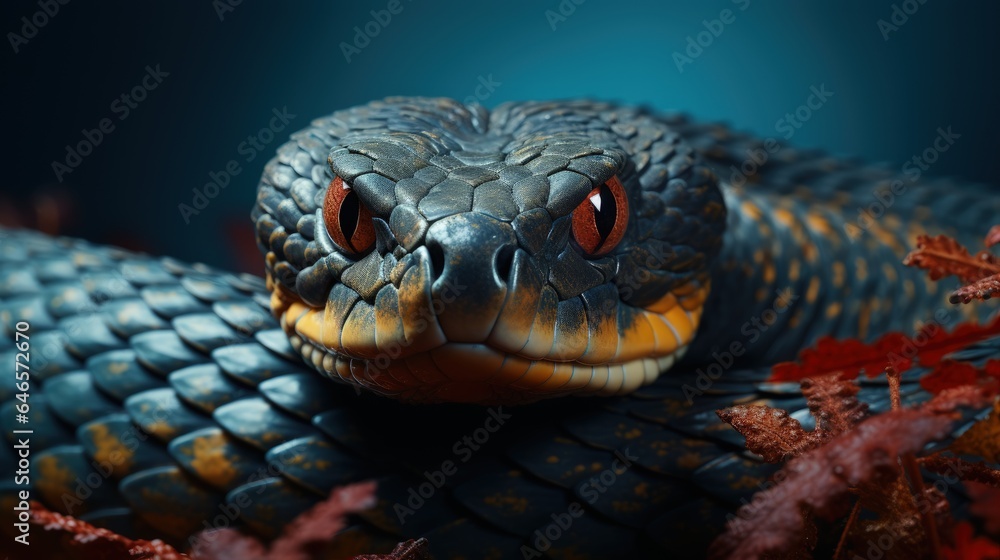 Fototapeta premium Snakes Serpentes are a suborder of the class of reptiles of the Scalyidae division venomous creature predator, fearsome and beautiful dangerous scales and skin .