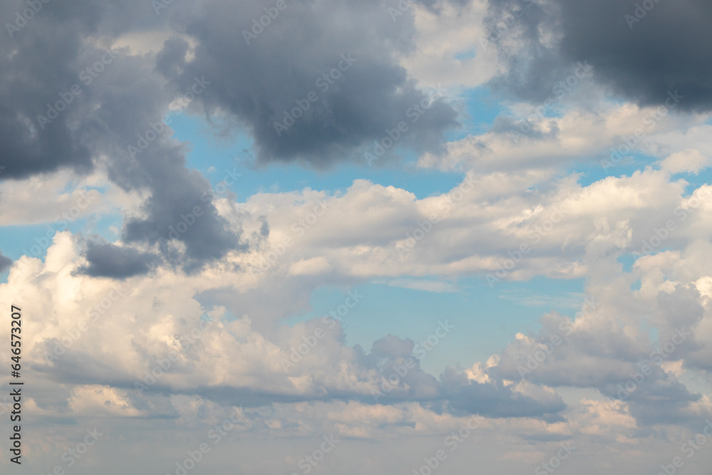 A dramatic sky and clouds on a beautiful clear day.