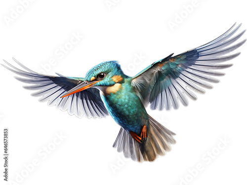 Transparent Kingfisher's Aerial Glide © Emojibb.Family