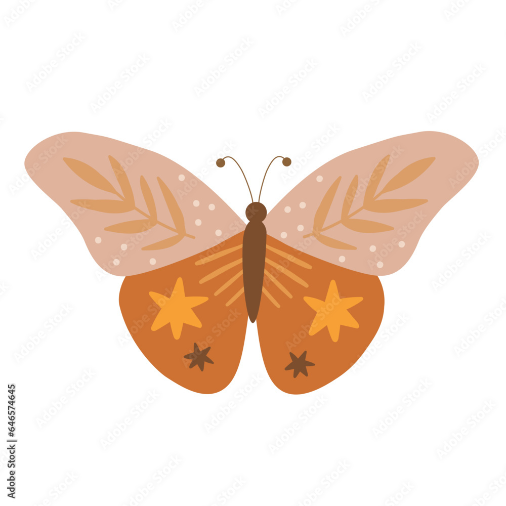 Butterfly illustration in boho style

