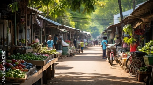 countryside local street market at Thailand. © ANEK