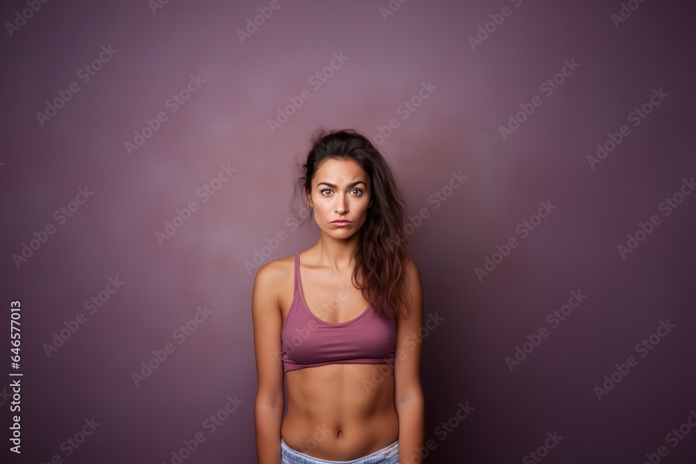 Fototapeta premium dissatisfied young woman a sad, tired and upset woman