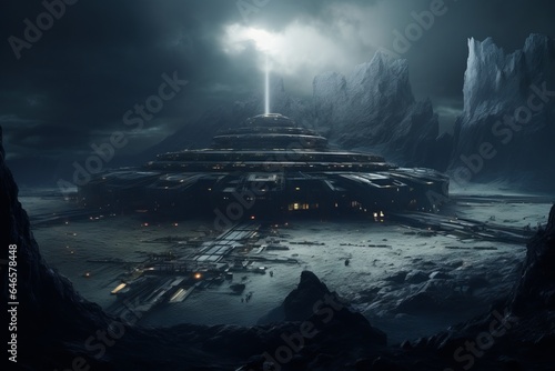 A hidden mining outpost nestled within a massive asteroid, where intrepid spacefarers seek refuge and exchange stories under a sky filled with drifting rocks