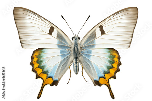 White M Hairstreak Butterfly Isolated on Transparent Background. Generative Ai.