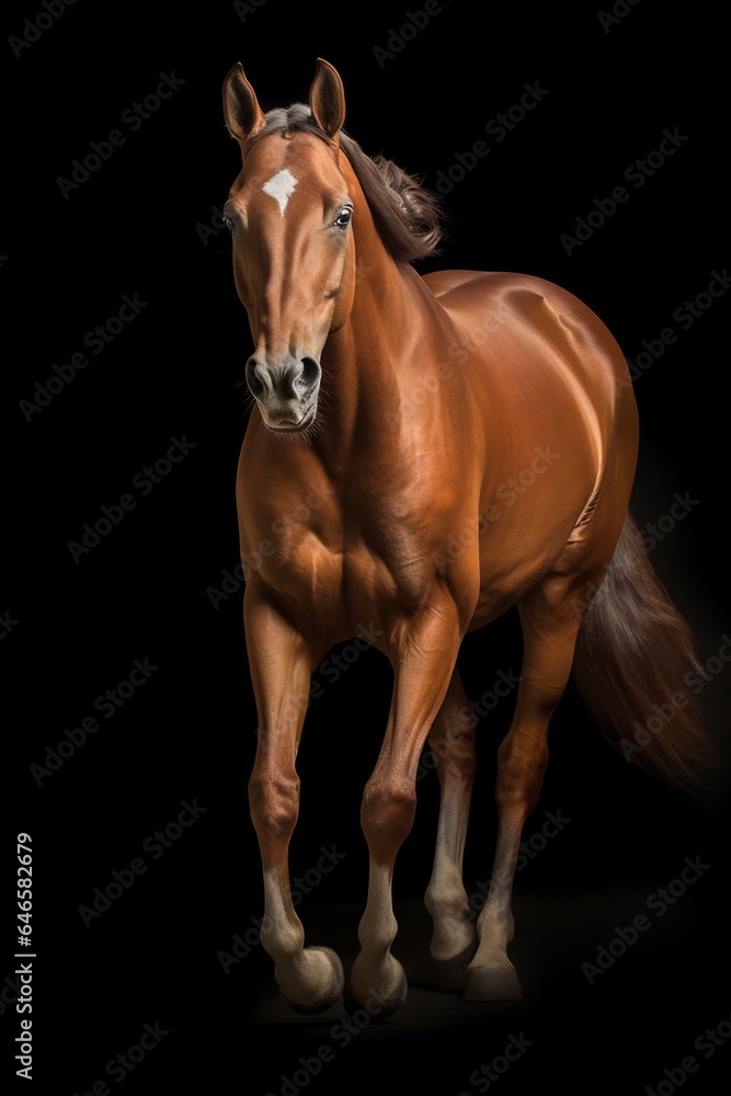 Fototapeta premium Running horse with a streamed mane