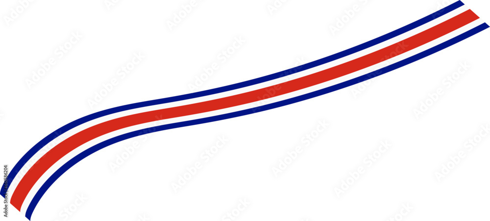 Costa Rica Flag Ribbon Costa Rica Flag Ribbon