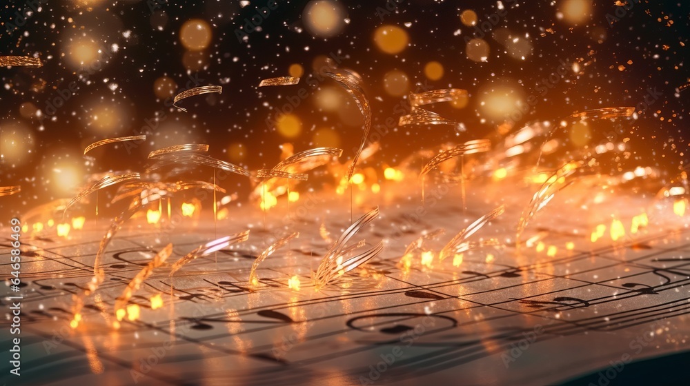 Sheet music illuminated by a dancing sparkler Sheet music illuminated by a dancing sparkler