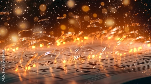Sheet music illuminated by a dancing sparkler