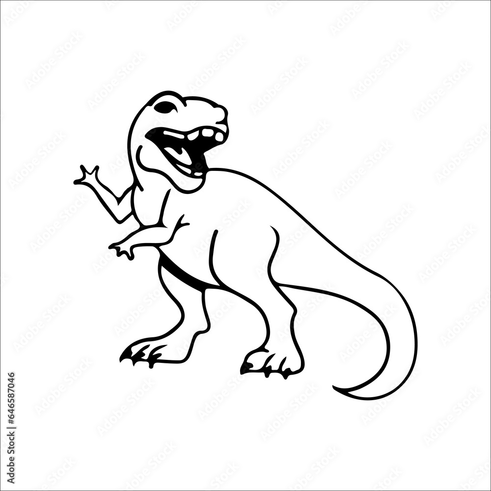 vector illustration trex outline concept vector illustration trex outline concept