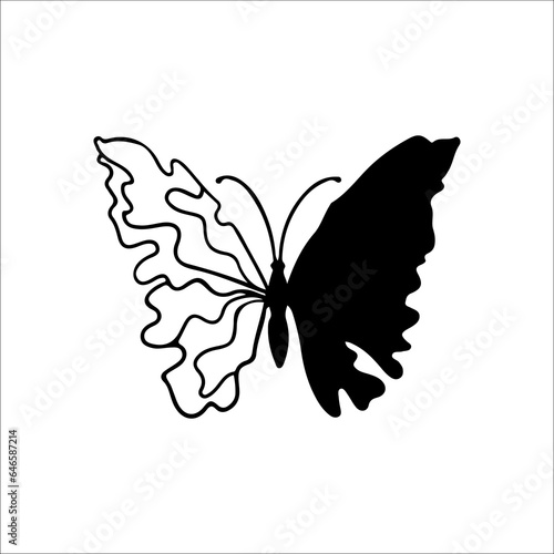 vector illustration of a unique winged butterfly