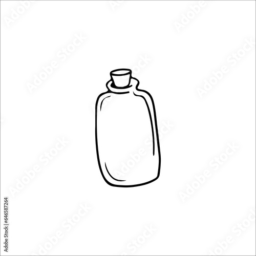 vector illustration doodle bottle outline
