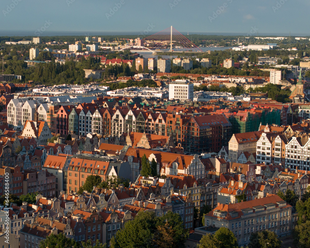Obraz premium Gdansk old Town sunset orange hour #2