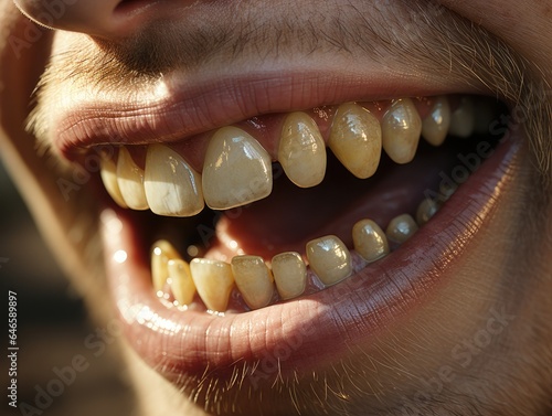 yellow dirty teeth that need to be cleaned. generative AI