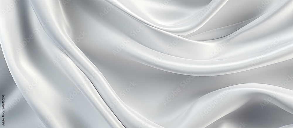 White satin fabric with a wavy surface in . White satin fabric with a wavy surface in .