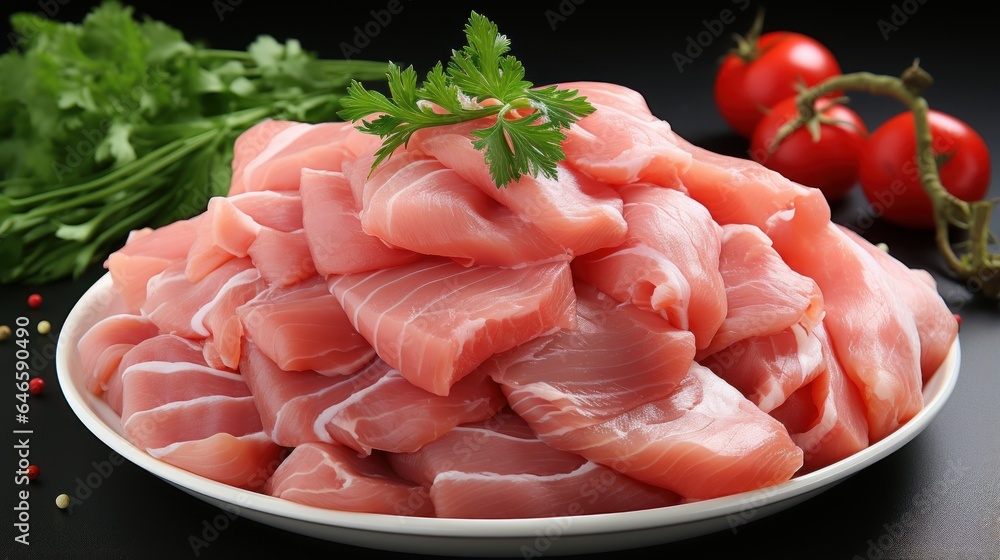 raw pork chops on a plate raw pork chops on a plate