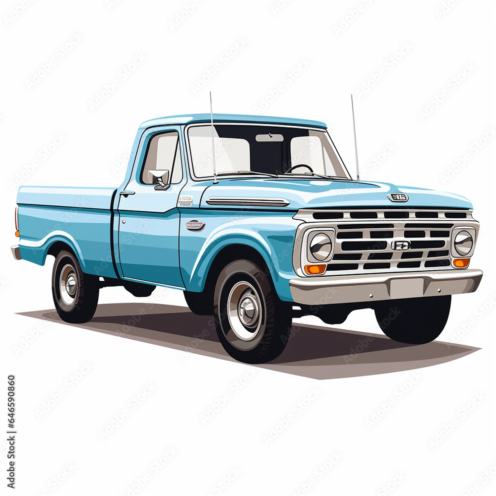 Workhorse pickup truck on a white background