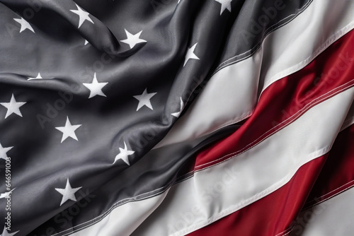 America Veterans day flag bokeh background with minimalist symbol  Generative AI