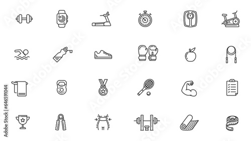 Fitness icon set.