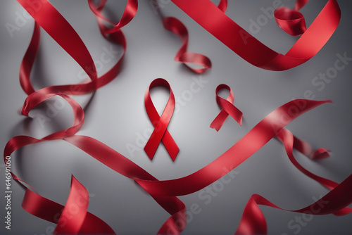 world AIDS day with red ribbon banner wallpaper photo