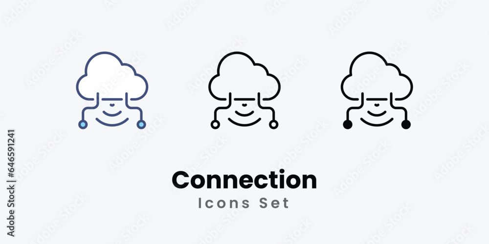 Connection Icons set stock illustration. Connection Icons set stock illustration.