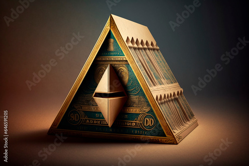 Financical golden pyramid  photo